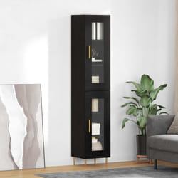 Haut Armoire 2 Pcs Chêne Noir Verre Vidaxl