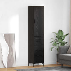 Haut Armoire Chêne Noir 34,5 X 34 X 180 Cm Bois D'Ingénierie Vidaxl
