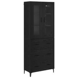 Haut Armoire Chêne Noir 69,5 X 34 X 180 Cm Bois D'Ingénierie Vidaxl