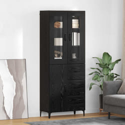 Haut Armoire Chêne Noir 69,5 X 34 X 180 Cm Bois D'Ingénierie Vidaxl