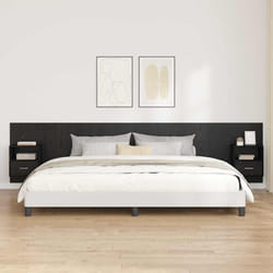 Tête De Lit Avec Armoire 3 Pcs Chêne Noir Bois D'Ingénierie Vidaxl