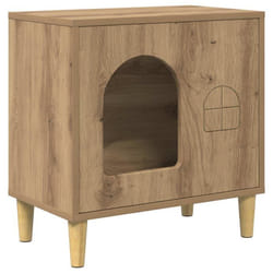 Niche pour chats moderne - vidaXL - Chêne artisanal - 51x30x52 cm - Bois dingénierie - Style moderne