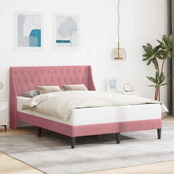 vidaXL Cadre de lit avec tête de lit Rose 160 x 200 cm Velours 42027439