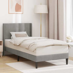 vidaXL Cadre de lit avec tête de lit Gris clair 90 x 190 cm Velours 42027473