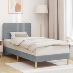 vidaXL Cadre de lit avec tête de lit Gris clair 90 x 190 cm tissu Cadre de lit moderne pour chambre design rectangulaire42027552