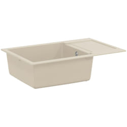 vidaXL Évier Beige 780 x 500 mm 80% Quartz et 20% Résine