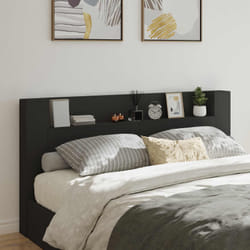 Tête De Lit Noir 200 X 16,5 X 103,5 Cm Bois D'Ingénierie Vidaxl