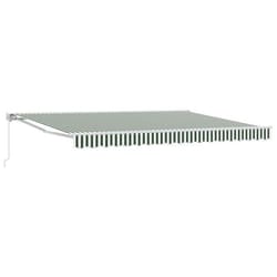 Store - store banne Vidaxl Auvent rétractable manuel Vert et blanc 5 x 3 m