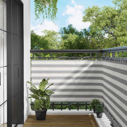 Canisse - brise-vue - brande Vidaxl Écran de balcon Gris clair et blanc 90 x 600 cm