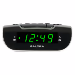 Salora CR612, Réveil numérique, Rond, Noir, Gris, Blanc, Numérique, Classique, LED
