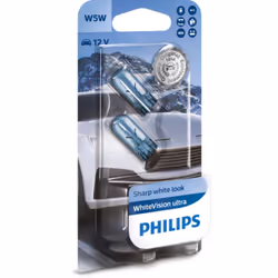 Ampoule secondaire PHILIPS W5W WhiteVision Ultra 12V/5W, 2 pièce