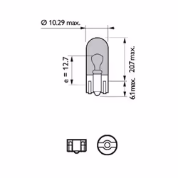 Ampoule secondaire PHILIPS W5W WhiteVision Ultra 12V/5W, 2 pièce