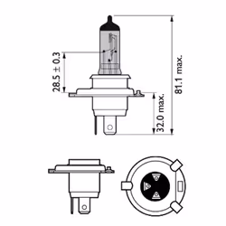 Ampoule halogène PHILIPS H4 WhiteVision Ultra 12V, 60/55W, 1 pièce - Vue supplémentaire 5