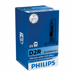 Philips WhiteVision Xenon gen2 85126WHV2C1 Lampe xénon pour éclairage automobile, 35 W, 85 V, D2R, Halogène, 5000 K, 1 pièce( ...