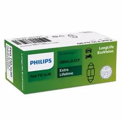 Philips LongLife EcoVision 12860LLECOCP Lampe conventionnelle de signalisation et habitacles, 10 W, 12 V, T10.5x30, 1 pièce(s ...