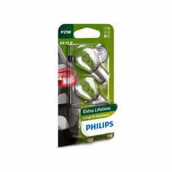 Philips LongLife EcoVision 12498LLECOB2 Lampe conventionnelle de signalisation et habitacles, 21 W, 12 V, P21W, 2 pièce(s)