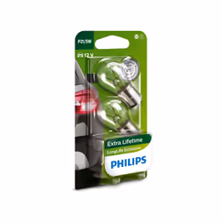 Philips LongLife EcoVision 12499LLECOB2 Lampe conventionnelle de signalisation et habitacles, 5 W, 12 V, P21/5W, 2 pièce(s)
