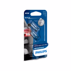 Philips WhiteVision Lampe conventionnelle de signalisation et habitacles, 5 W, 12 V, W5W, Halogène, 4500 K, 2 pièce(s)