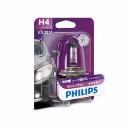 Philips VisionPlus 12342VPB1 Lampe pour éclairage avant, 60 W, 12 V, H4, Halogène, 3250 K, 1 pièce(s)