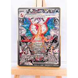 Carte pokémon métallique - Dracaufeu EX - Série Flammes obsédiennes - Version Française - carte or