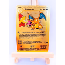 Carte Pokémon - Dracaufeu Niveau 2 - Version Frnçaise - Carte métallique or
