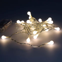 EDM - Guirlande lumineuse à piles 20 leds sphériques 8mm white warm 2,3m