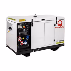 Groupe électrogène 400 V triphasé avec AVR PRAMAC. Ce groupe électrogène est idéal pour une utilisation dans les zones réside ...