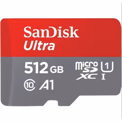 Carte Mémoire micro SDXC SanDisk Ultra 512 Go Vitesse de Lecture Allant jusquà 150MB/S Classe 10 U1 A1 Adaptateur SD inclus