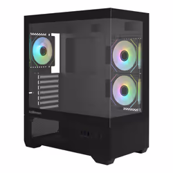 Zalman CHRONIX BLACK, Midi Tower, PC, Noir, ATX, micro ATX, Mini-ITX, Plastique, Acier, Verre trempé, Multi