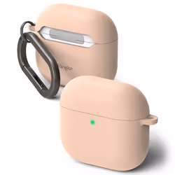Coque pour AirPods 4 - Ringke - Silicone - Sable Rose - Protection élégante - Matériau synthétique