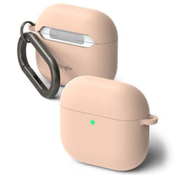 Coque pour AirPods 4 - Ringke - Silicone - Sable Rose - Protection élégante - Matériau synthétique