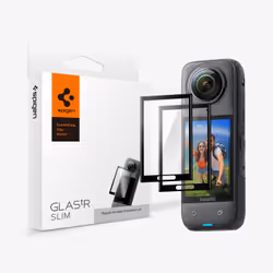 Spigen Glas.tR SLIM, Noir, Transparent, Insta 360 X4, Protection d'écran transparent, 9H, Résistant aux rayures, Boîte avec c ...