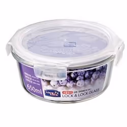 Lock & Lock LLG831, Lunch box, Rond, 0,65 L, Transparent, Verre, 400 °C