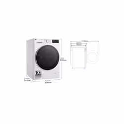 LG F4WR5510A0W machine à laver Charge avant 10 kg 1400 tr/min Blanc