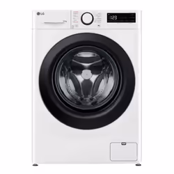 LG D4R3009NSWB, Charge avant, Pose libre, Blanc, Gauche, Noir, Boutons, Rotatif, Tactile