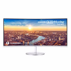 Samsung Moniteur incurvé 34" CJ791, 86,4 cm (34"), 3440 x 1440 pixels, UltraWide Quad HD, QLED, 4 ms, Blanc