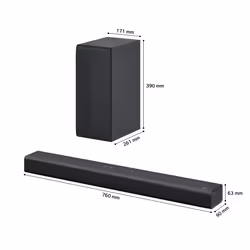 LG S60Q Noir 2.1 canaux 300 W - Vue supplémentaire 4
