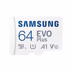 Samsung EVO Plus, 64 Go, MicroSDXC, Classe 10, UHS-I, 130 Mo/s, 130 Mo/s