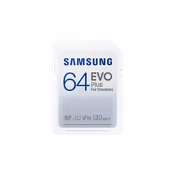 Samsung EVO Plus, 64 Go, SDXC, UHS-I, 130 Mo/s, Class 1 (U1), V10