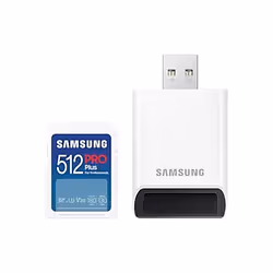 Samsung PRO Plus MB-SD512SB/WW, 512 Go, SDXC, UHS-I, 180 Mo/s, 130 Mo/s, Class 3 (U3)
