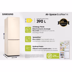Samsung RB38C603DEL réfrigérateur-congélateur Pose libre 390 L D Sable - Vue supplémentaire 3