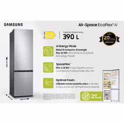 Samsung RB38C603DSA réfrigérateur-congélateur Pose libre D Acier inoxydable