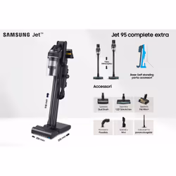 Samsung VS20C9554TK Aspirateur balai Batterie Sec Cyclonique Sans sac 0,8 L 580 W Noir - Vue supplémentaire 4