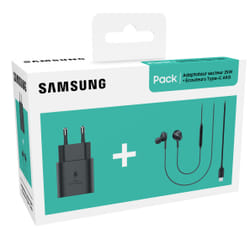 Pack chargeur 25W USB C/C + Écouteurs