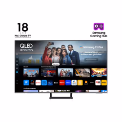 Samsung TV QLED 55" Q73D 2024, 4K, Smart TV, 139,7 cm (55"), 3840 x 2160 pixels, QLED, Smart TV, Wifi, Titane