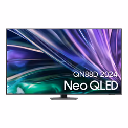 Samsung TV AI Neo QLED 55" QN88D 2024, 4K, 139,7 cm (55"), 3840 x 2160 pixels, Neo QLED, Smart TV, Wifi, Charbon, Argent