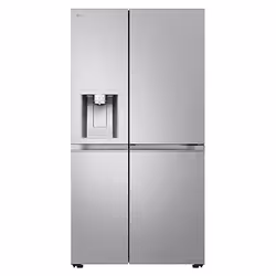 LG GSLE91MBAC, Pose libre, Américain, Métallique, Metal Sorbet, LED, Sur la porte
