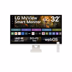 LG 32SR73U-W, 80 cm (31.5"), 3840 x 2160 pixels, 4K Ultra HD, LCD, 5 ms, Blanc