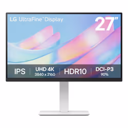 LG 27US550-W, 68,6 cm (27"), 3840 x 2160 pixels, 4K Ultra HD, LCD, 5 ms, Noir, Blanc