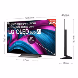 LG OLED evo AI OLED55C5ELB TV 139,7 cm (55") 4K Ultra HD Smart TV Wifi Noir - Vue supplémentaire 2